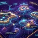 Persona analizando Mapas de posicionamiento en una pantalla con un gráfico de estrategia empresarial