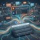 Persona participando en una conversación de SEO para foros desde un portátil en un entorno de trabajo
